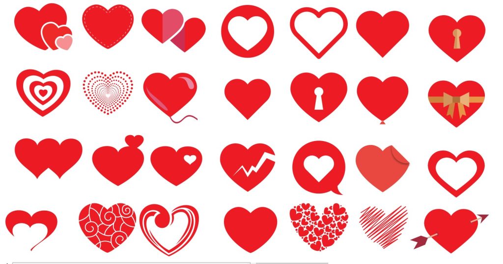 #02 Vector hình trái tim màu đỏ, logo trái tim cách điệu - Pdcorel.com